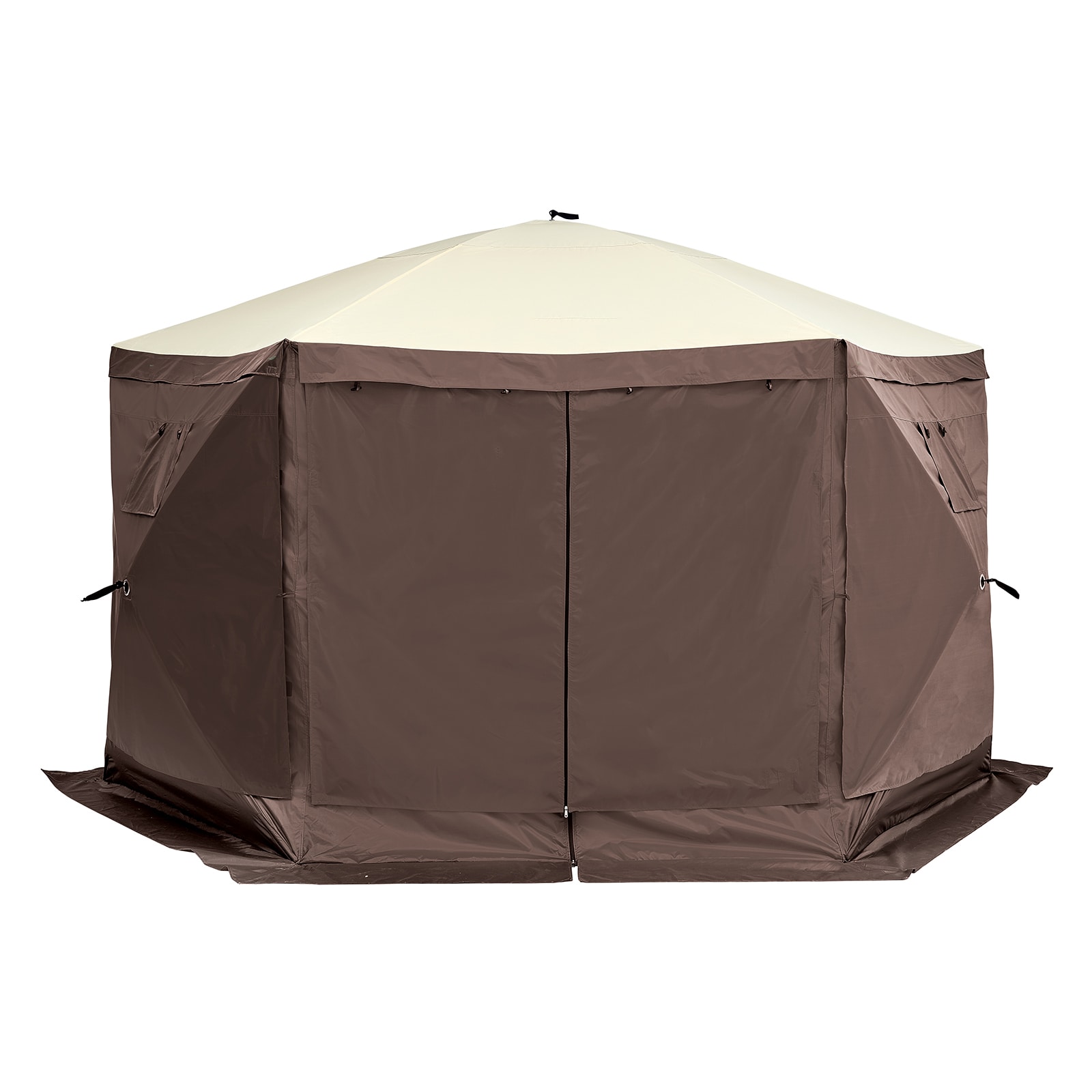 Pop Up Gazebo Tent With Privacy Panels And Mesh Screen Enclosure_voghion.com